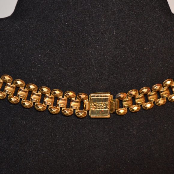 Vintage Gold Plated Art Deco Choker (15-inch) Necklace - Picture 2 of 7